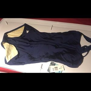 NWT Speedo navy blue swimsuit size 8
